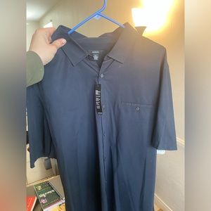 Alfani short sleeve black button up shirt-xxl